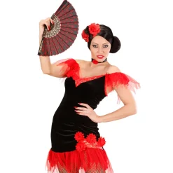 Haarreif schwarz-rote Glitter-Rosen