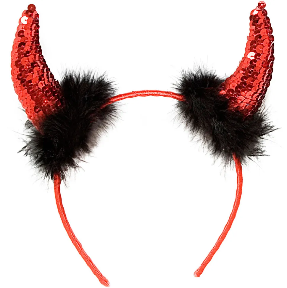 Haarreif Teufelshörner mit Pailletten