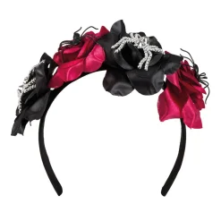 Haarreif Tiara mit Spinne und Blumen