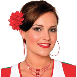Haarspange mit Chrysantheme, rot