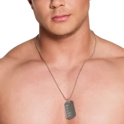 Halskette Dogtag, silberfarbig