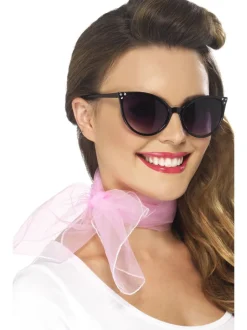 Halstuch 50er-Jahre, Rosa, Chiffon-Stil