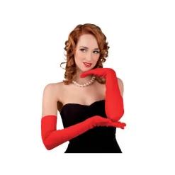Handschuhe aus Stretch, ca. 60 cm, rot