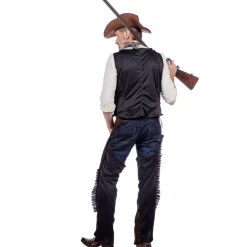 Herren-Chaps und Weste Deluxe Lederoptik, Gr.48
