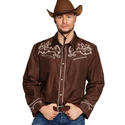 Herren-Hemd Cowboy, braun, Gr. M