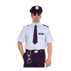 Herren-Hemd Police blau, Gr. 50-52