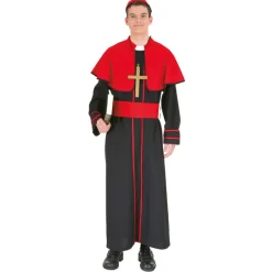 Herren-Kostüm Bischof, rot/schwarz, Gr. 50-52