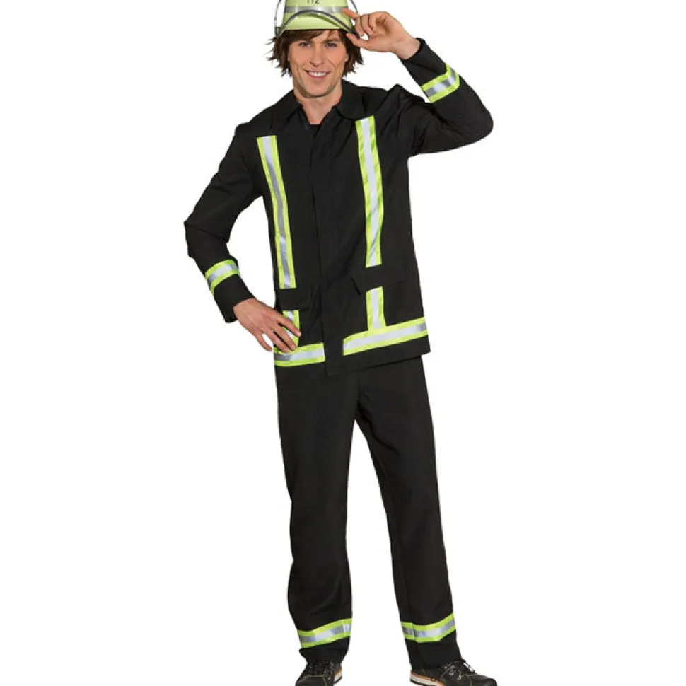 Herren-Kostüm Feuerwehrmann, schwarz Gr 46-48