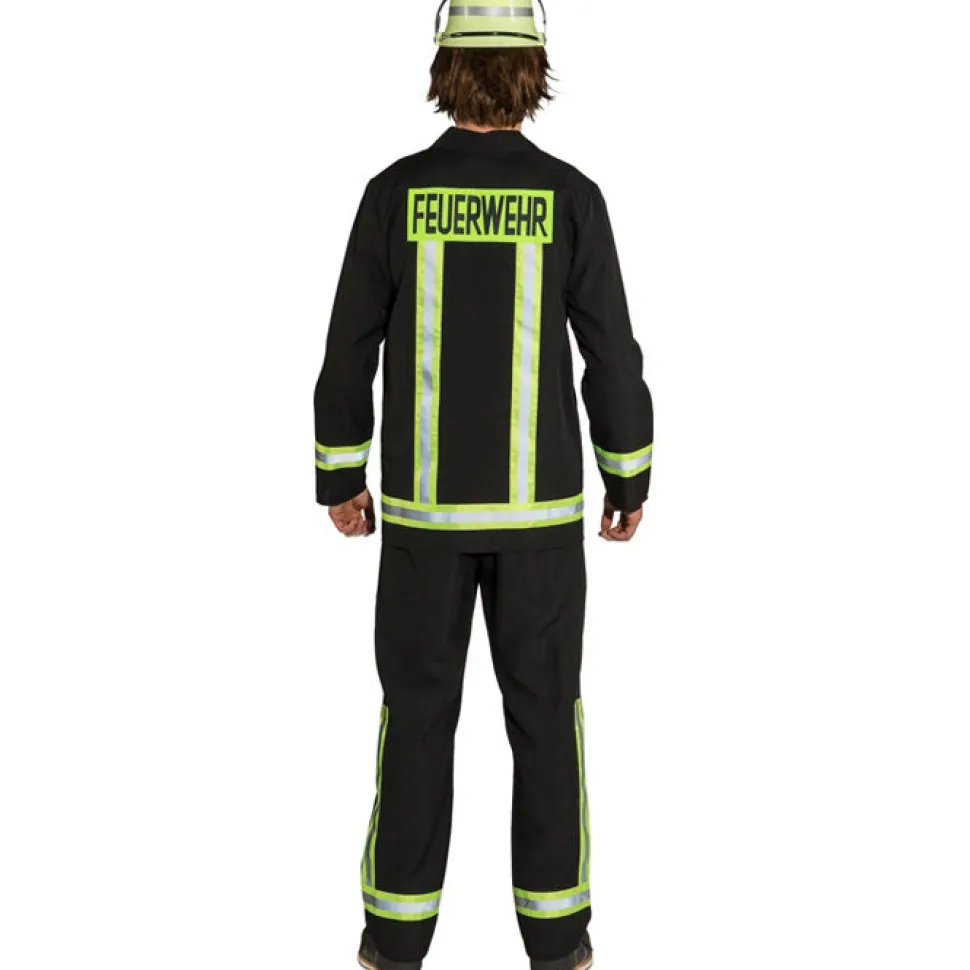 Herren-Kostüm Feuerwehrmann, schwarz Gr 46-48