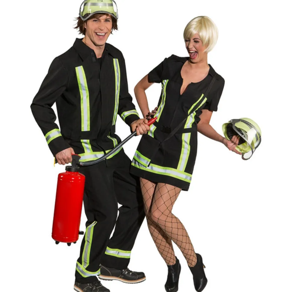 Herren-Kostüm Feuerwehrmann, schwarz Gr 46-48