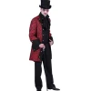 Herren-Kostüm Jacke Gothic Lord, rot, Gr. S