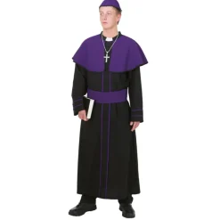 Herren-Kostüm Kardinal, lila/schwarz, Gr. 50-52