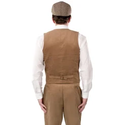 Herren-Weste 20er-Jahre Cord, beige, Gr. 46-48