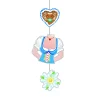 Hänge-Girlande Bayern, Dirndl, 70 cm, Bayrische Dekoration, Bayrisches Fest, Blau-Weiß