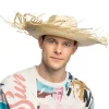 Hut Caribbean Cowboy aus Stroh, ausgefranst, hell
