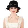 Hut Charleston Lady, schwarz mit Hutband