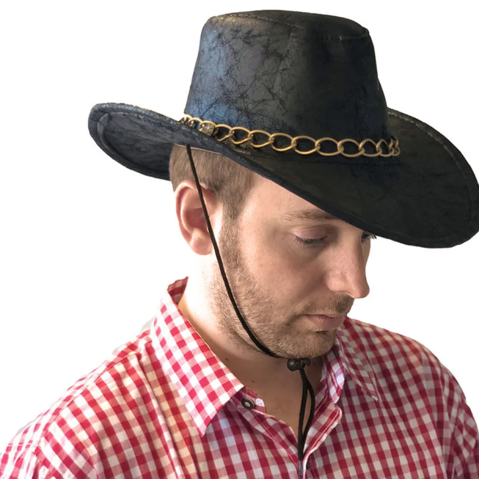 Hut Cowboy Bill schwarze Lederoptik PREISHIT