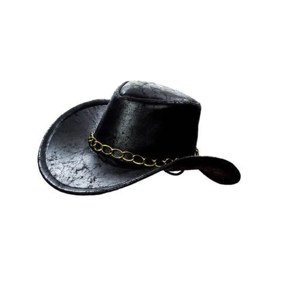 Hut Cowboy Bill schwarze Lederoptik PREISHIT