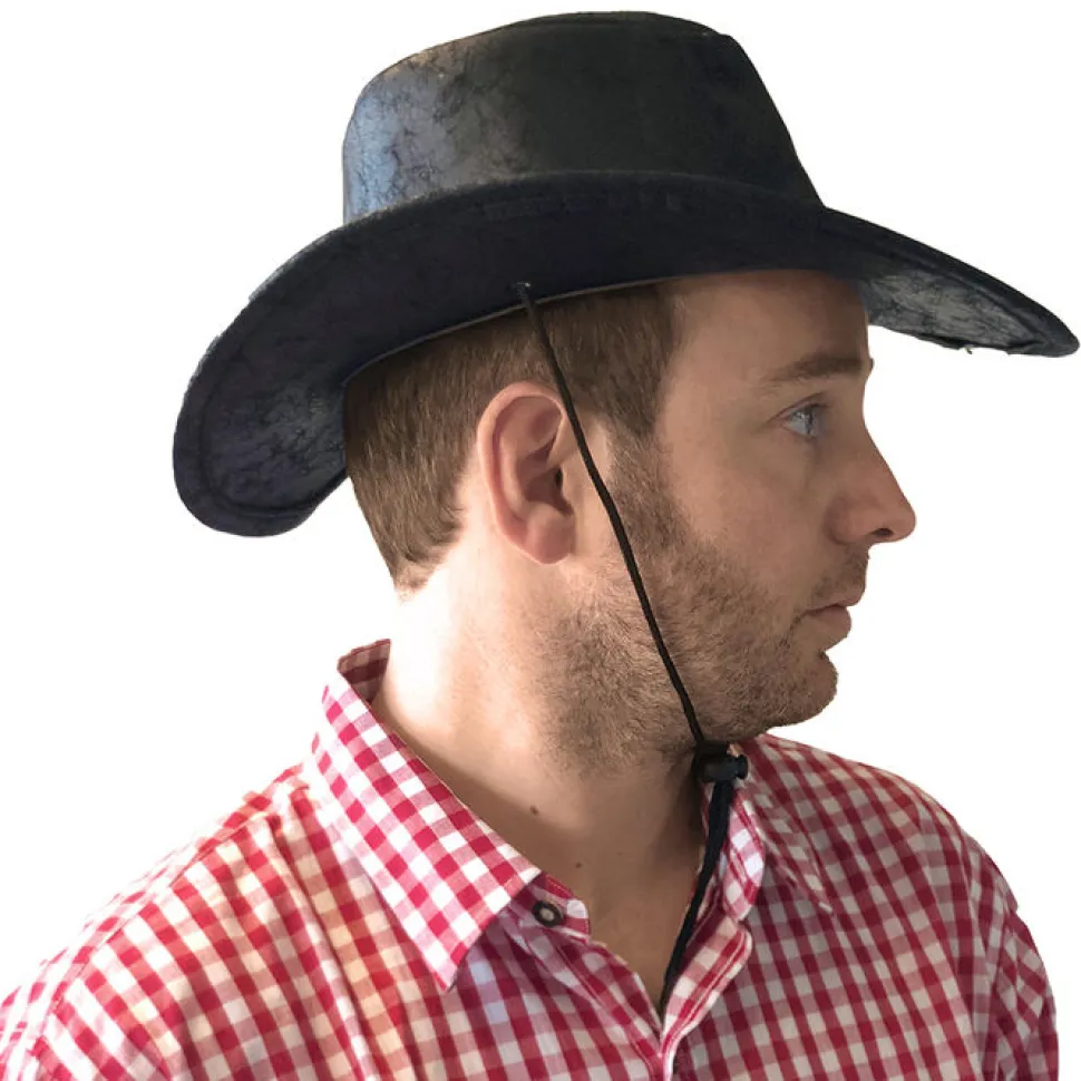 Hut Cowboy Bill schwarze Lederoptik PREISHIT