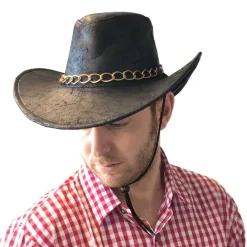 Hut Cowboy Bill schwarze Lederoptik PREISHIT