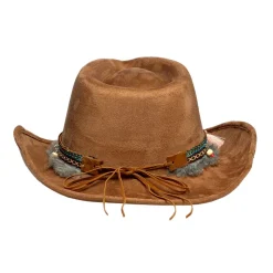 Hut Cowboy Festival, mit Boho-Hutband, Braun, Einheitsgröße