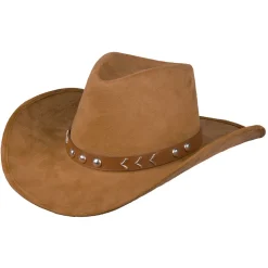 Hut Cowboy Nebraska, braun, Wildleder-Look, Einheitsgröße