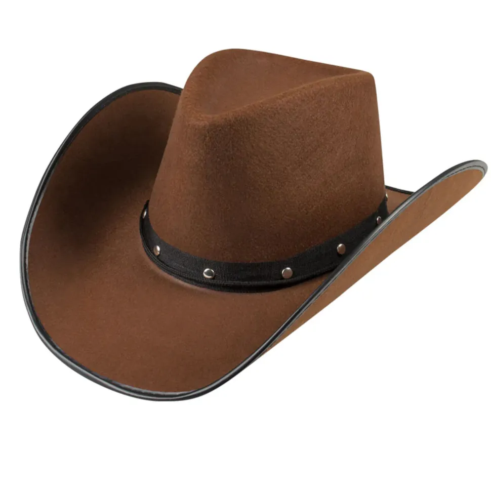 Hut Cowgirl mit Hutband und Nieten, braun