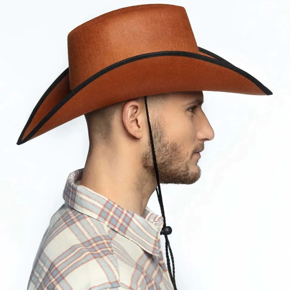 Hut Cowgirl mit Hutband und Nieten, braun