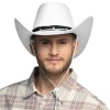 Hut Cowgirl mit Hutband und Nieten, weiß
