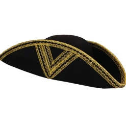 Hut Dreispitz Pirat, schwarz-gold