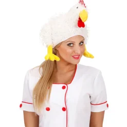 Hut Huhn, Plüsch, weiß