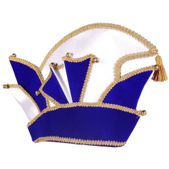 Hut Komiteemütze Prinzenmütze Samt, Deluxe, blau-gold, KW 57