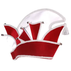 Hut Komiteemütze Prinzenmütze Samt, Deluxe, rot-silber, KW 57