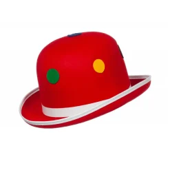 Hut Melone mit Punkten, rot Einheitsgröße