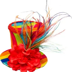 Hut Mini-Zylinder Regenbogen Clown