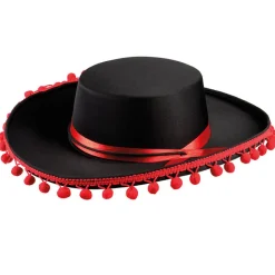 Hut Spanier deluxe, schwarz-rot