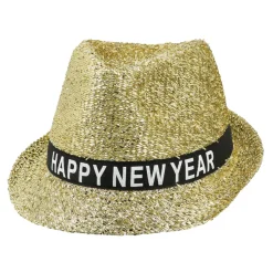 Hut Sparkling Happy New Year, Gold-Glitzer