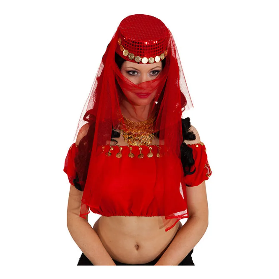 Hut Suleika, mit Schleier, rot