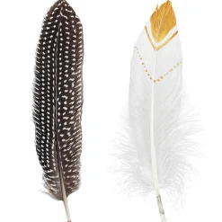 Indianerfeder-Set, schwarz/weiß, 12 Stück