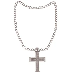 Kette mit Kreuz, silbern