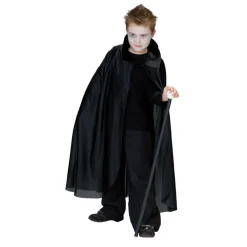 Kinder Cape lang mit Kragen, schwarz, Gr. 128
