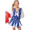 Kinder-Kostüm Cheerleader, blau-weiß, Gr. 116