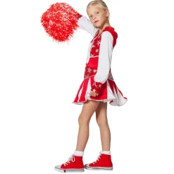 Kinder-Kostüm Cheerleader, rot-weiß, Gr. 116