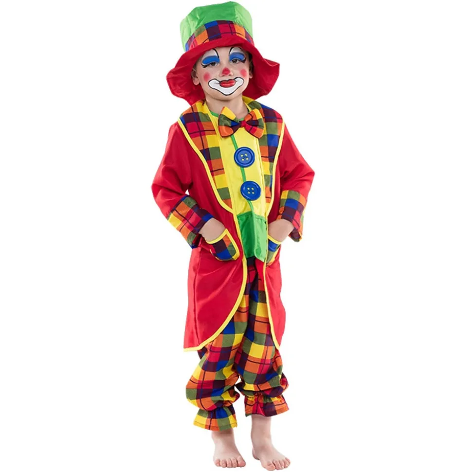 Kinder-Kostüm Clown Anzug mit Hut, Gr. 116