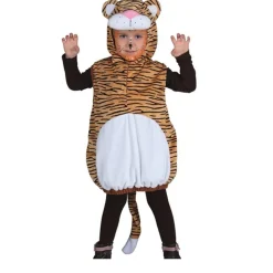 Kinder-Kostüm Tiger Weste mit Kapuze, Einheitsgröße