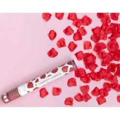 Konfettikanone mit künstlichen Rosenblättern – Bordeaux-Rot – 40 cm