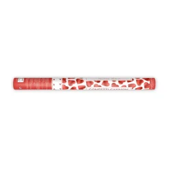 Konfettikanone mit Metallic-Herzen – Rot – 60 cm