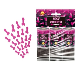Konfetti-Kanone Sexy Penis, 10cm, pink, 3 Stück