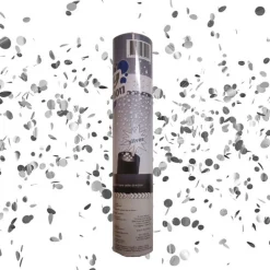 Konfetti-Shooter, Silber-Flitter, ca. 20 cm