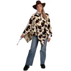 Kostüm Cowboy-Poncho in Kuh-Optik, Einheitsgröße
